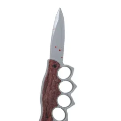 Couteau ensanglanté avec poing américain d'Halloween - 20 cm