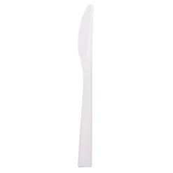 50 couteaux "Picnik" blancs incassables en polypropylène - 18 cm