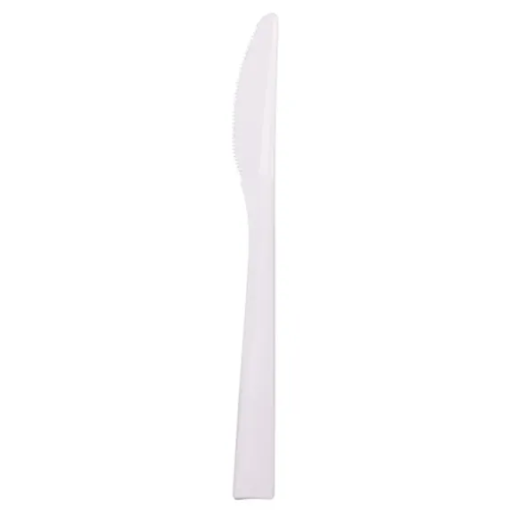 50 couteaux "Picnik" blancs incassables en polypropylène - 18 cm