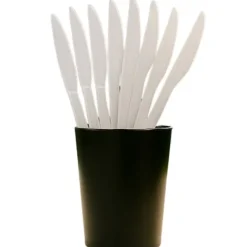 10 couteaux réutilisables en plastique - 20 cm - Couleur au choix