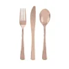18 Couverts en plastique Rose Gold Métallique