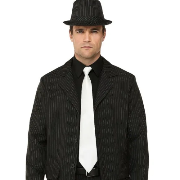 Cravate blanche de Gangster en polyester