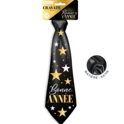 Cravate Bonne Année - Noir & Or
