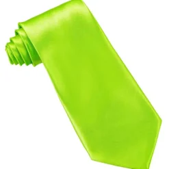 Cravate en satin fluo - Couleur au choix