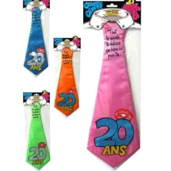 Cravate géante à embrasser "20 ans" - Différents coloris