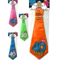 Cravate géante à embrasser "40 ans" - Différents coloris