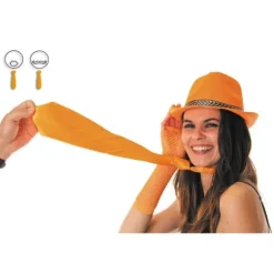 Cravate satinée - Orange fluo