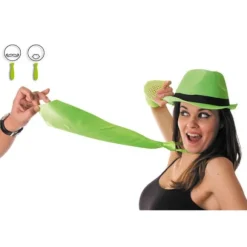 Cravate satinée - Vert fluo