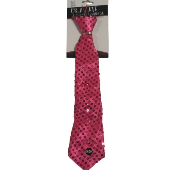 Cravate à Sequins en polyester avec attache élastique - 35 cm - Couleur au choix
