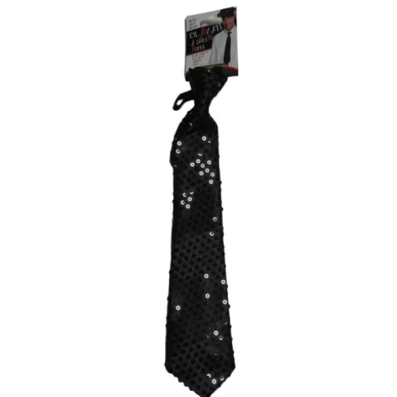Cravate à Sequins en polyester avec attache élastique - 35 cm - Couleur au choix