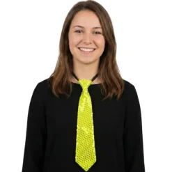 Cravate à sequins fluo - Couleur au choix