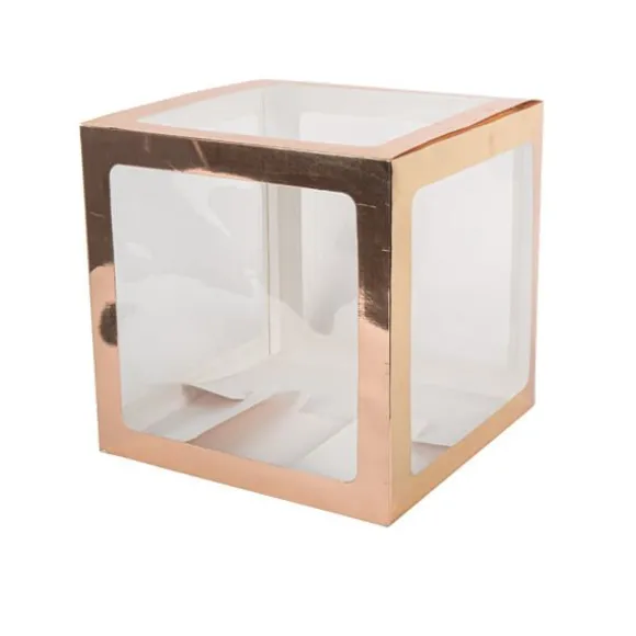 Cube à ballons - Transparent avec contours colorés - Couleur au choix