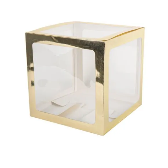 Cube à ballons - Transparent avec contours colorés - Couleur au choix