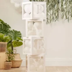 4 Cubes Carton et Plastique - Blanc