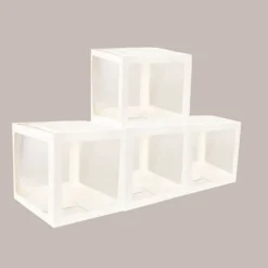 4 Cubes Carton et Plastique - Blanc