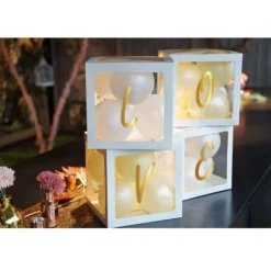 4 Cubes en carton avec film plastique rigide - 30 cm  Couleur au Choix