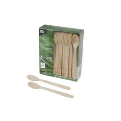 100 Cuillères à Café - Bois - Pure - 11 cm