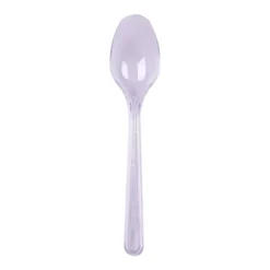 50 cuillères à café de luxe transparentes et réutilisables - 15,6 cm