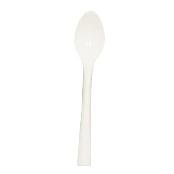 50 cuillères à café "Picnik" blanches incassables en polypropylène - 14 cm