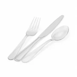 24 cuillères de dégustation transparentes réutilisables en plastique - 10 cm