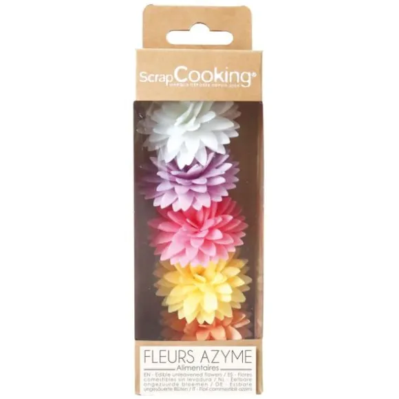 5 dahlias en azyme pour pâtisseries - Couleur au choix