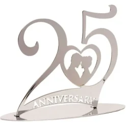 Décoration de Gâteau - Anniversaire de Mariage - Noces d'Argent - 25 ans