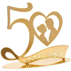 Décoration de Gâteau - Anniversaire de Mariage - Noces d'Or - 50 ans