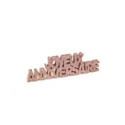 Décoration de Table "Joyeux Anniversaire" - Paillettes Rose Gold
