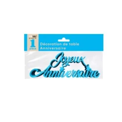 Décoration de table Joyeux Anniversaire Métallisé - Couleur au choix