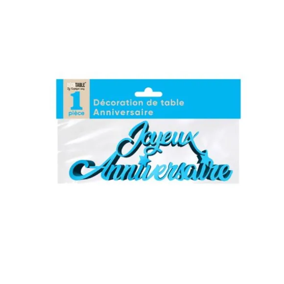 Décoration de table Joyeux Anniversaire Métallisé - Couleur au choix