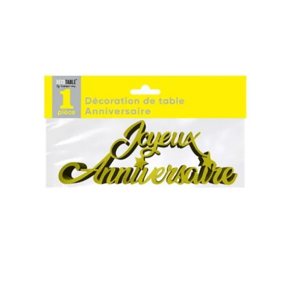 Décoration de table Joyeux Anniversaire Métallisé - Couleur au choix