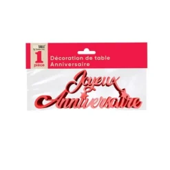 Décoration de table Joyeux Anniversaire Métallisé - Couleur au choix