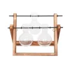 Décoration de 3 Vases sur Support en Bois
