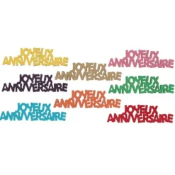 8 Décorations de table Joyeux Anniversaire Multicolores