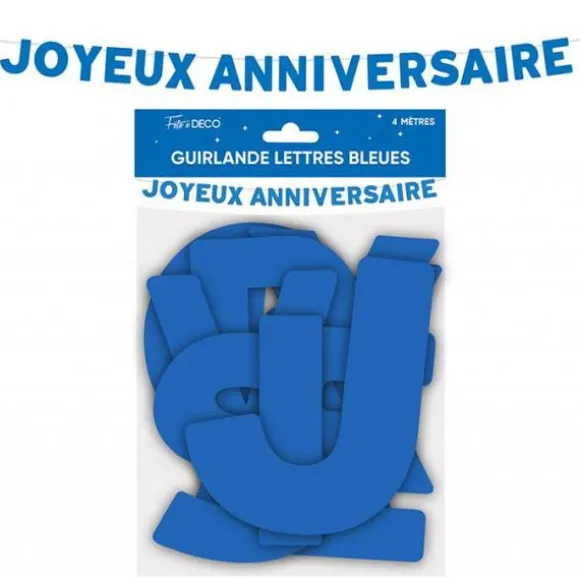 2 décorations de table métallisées "Joyeux Anniversaire" - Couleur au choix