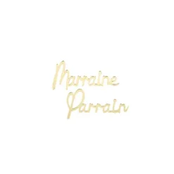 2 Décorations de table - Parrain et Marraine - Plexi Or