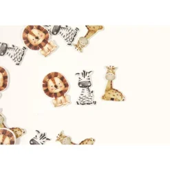 12 décorations en bois à parsemer - 3 x 2,2 cm - Collection Animaux de la Savane