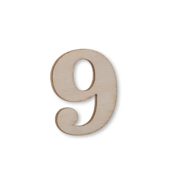 12 décorations en forme de chiffre en bois à parsemer - 3,5 cm - Chiffre au choix