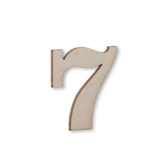 12 décorations en forme de chiffre en bois à parsemer - 3,5 cm - Chiffre au choix
