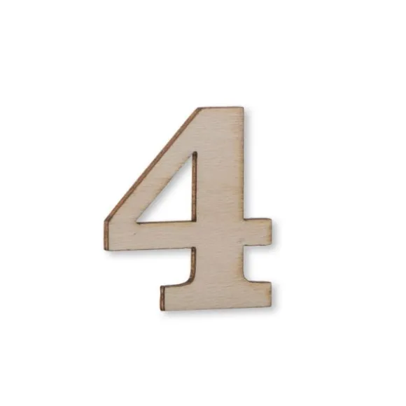 12 décorations en forme de chiffre en bois à parsemer - 3,5 cm - Chiffre au choix
