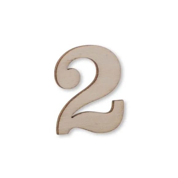 12 décorations en forme de chiffre en bois à parsemer - 3,5 cm - Chiffre au choix