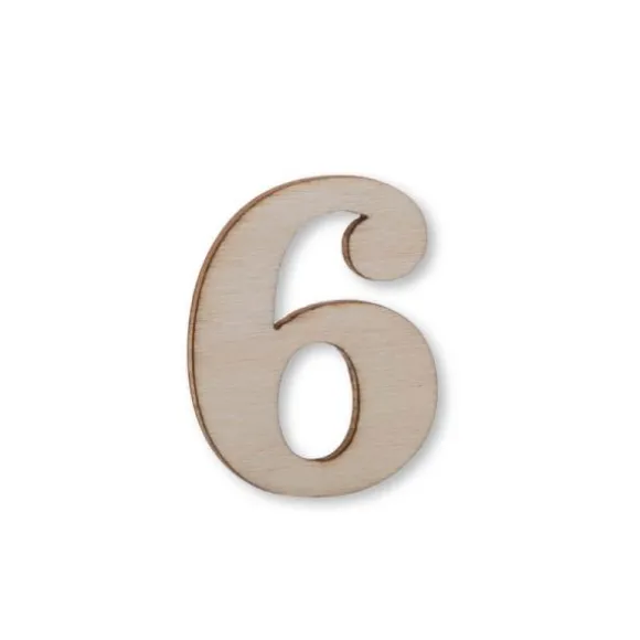 12 décorations en forme de chiffre en bois à parsemer - 3,5 cm - Chiffre au choix