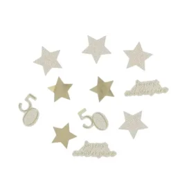 50 décorations en papier à parsemer - Collection Gold'n Age - Âge au choix