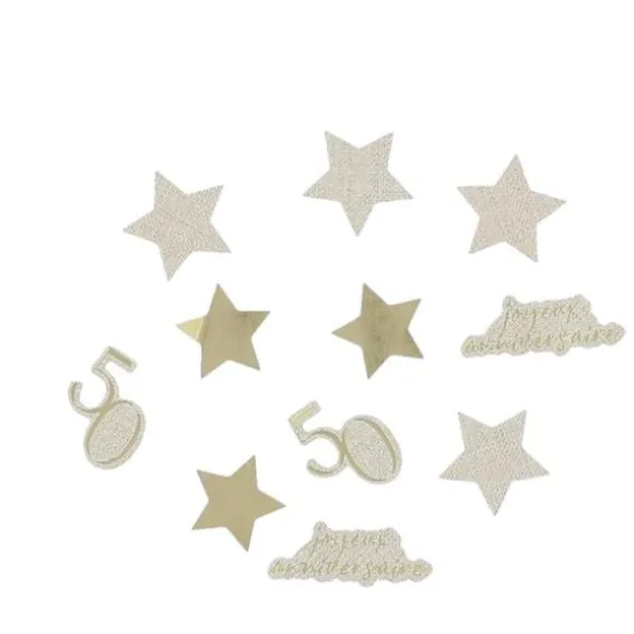 50 décorations en papier à parsemer - Collection Gold'n Age - Âge au choix