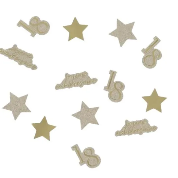 50 décorations en papier à parsemer - Collection Gold'n Age - Âge au choix