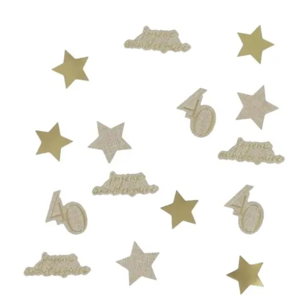50 décorations en papier à parsemer - Collection Gold'n Age - Âge au choix