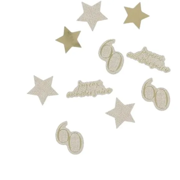 50 décorations en papier à parsemer - Collection Gold'n Age - Âge au choix