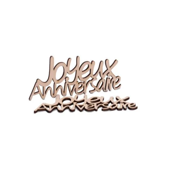 4 Décorations Joyeux Anniversaire - Bois
