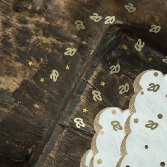 6 décorations pailletées en bois à parsemer pour anniversaire - Or - Âge au choix