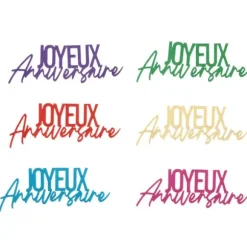 50 décorations à parsemer "Joyeux Anniversaire" multicolores - Collection Festicolor